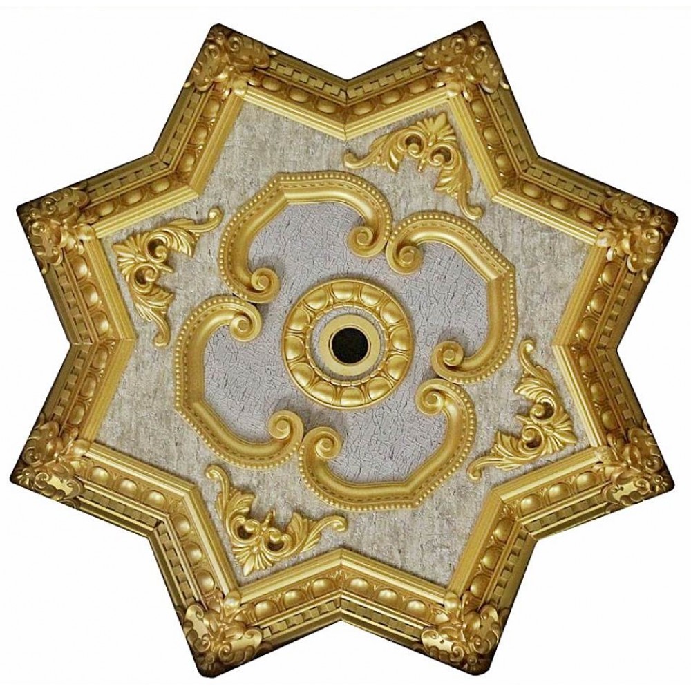 80 Cm Yildiz Osmanli Saray Tavan S-075 Avize Gobegi Altin Varak Kaplamali