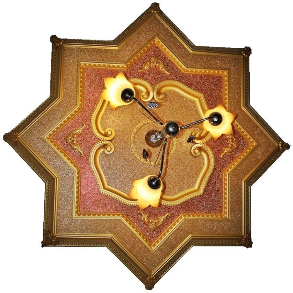 150 cm Yildiz Osmanli Saray Tavan S-138 Avize Gobegi Altin Varak Kaplamali 3D