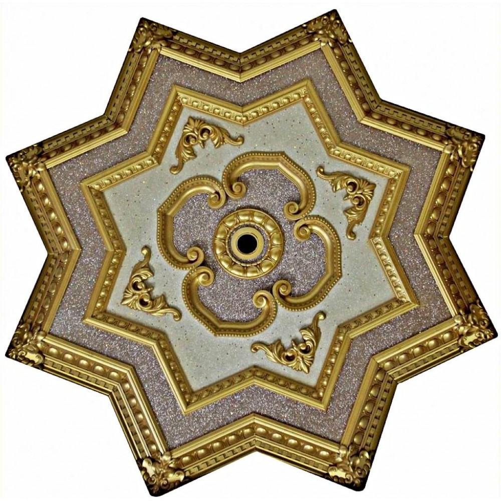 110 Cm Yildiz Osmanli Saray Tavan S-206 Avize Gobegi Altin Varak Kaplamali 3D