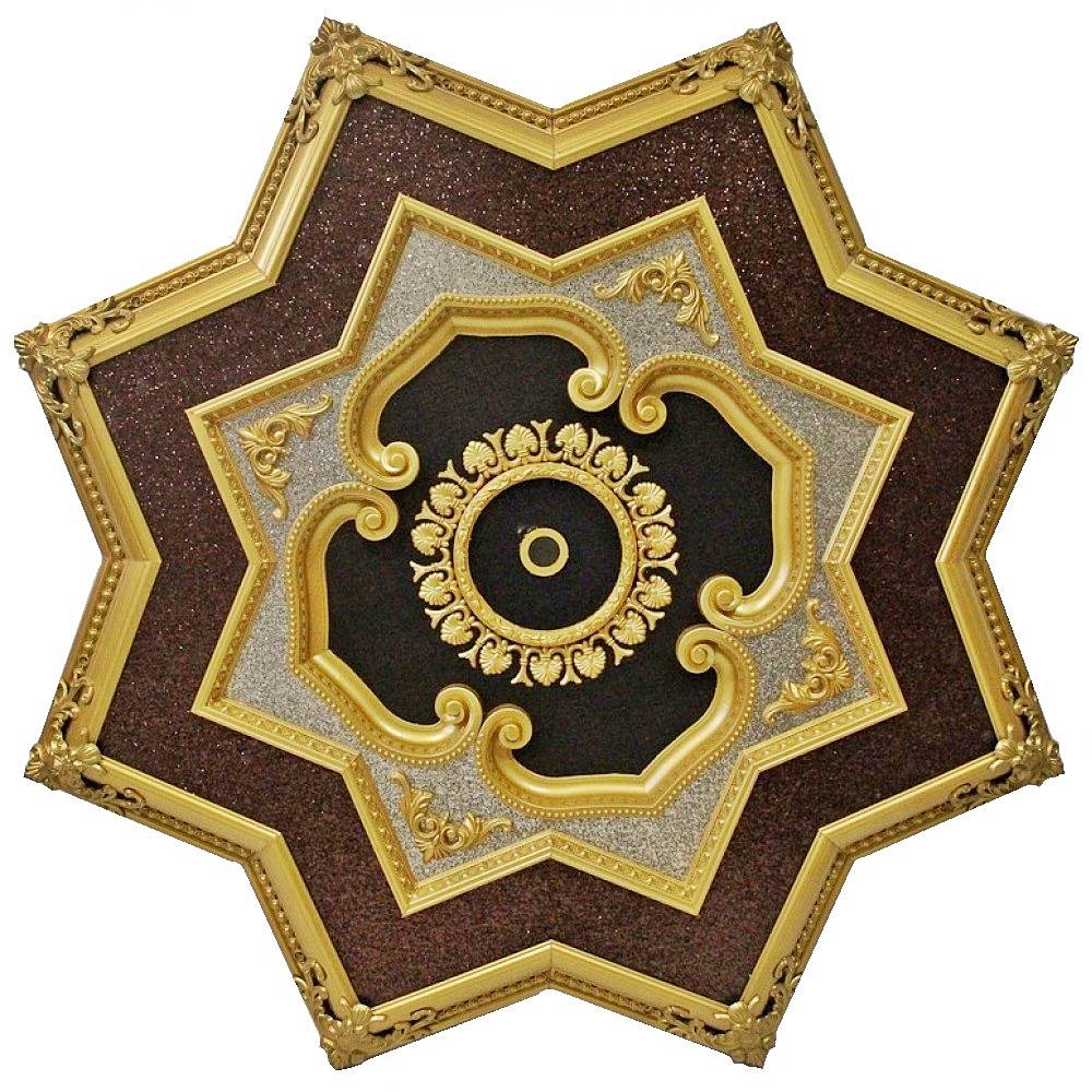 150 Cm Yildiz Osmanli Saray Tavan S-332 Avize Gobegi Altin Varak Kaplamali 3D