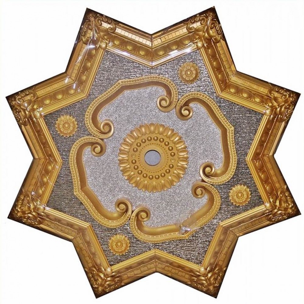 80 Cm Yildiz Osmanli Saray Tavan S-333 Avize Gobegi Altin Varak Kaplamali 3D