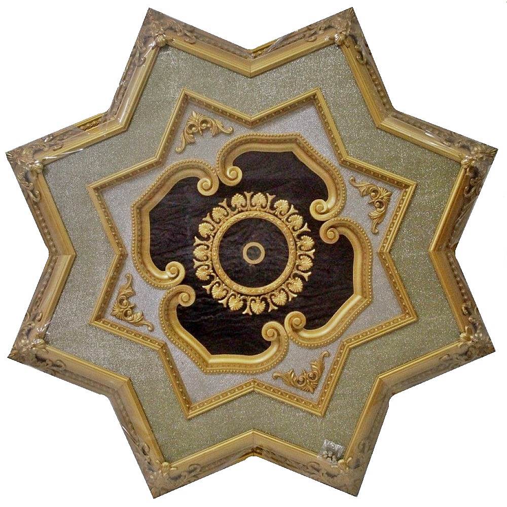 150 Cm Yildiz Osmanli Saray Tavan S-368 Avize Gobegi Altin Varak Kaplamali 3D