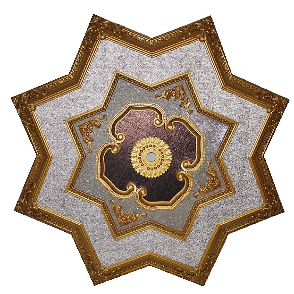 130 cm Yildiz Osmanli Saray Tavan S-370 Avize Gobegi Altin Varak Kaplamali 3D