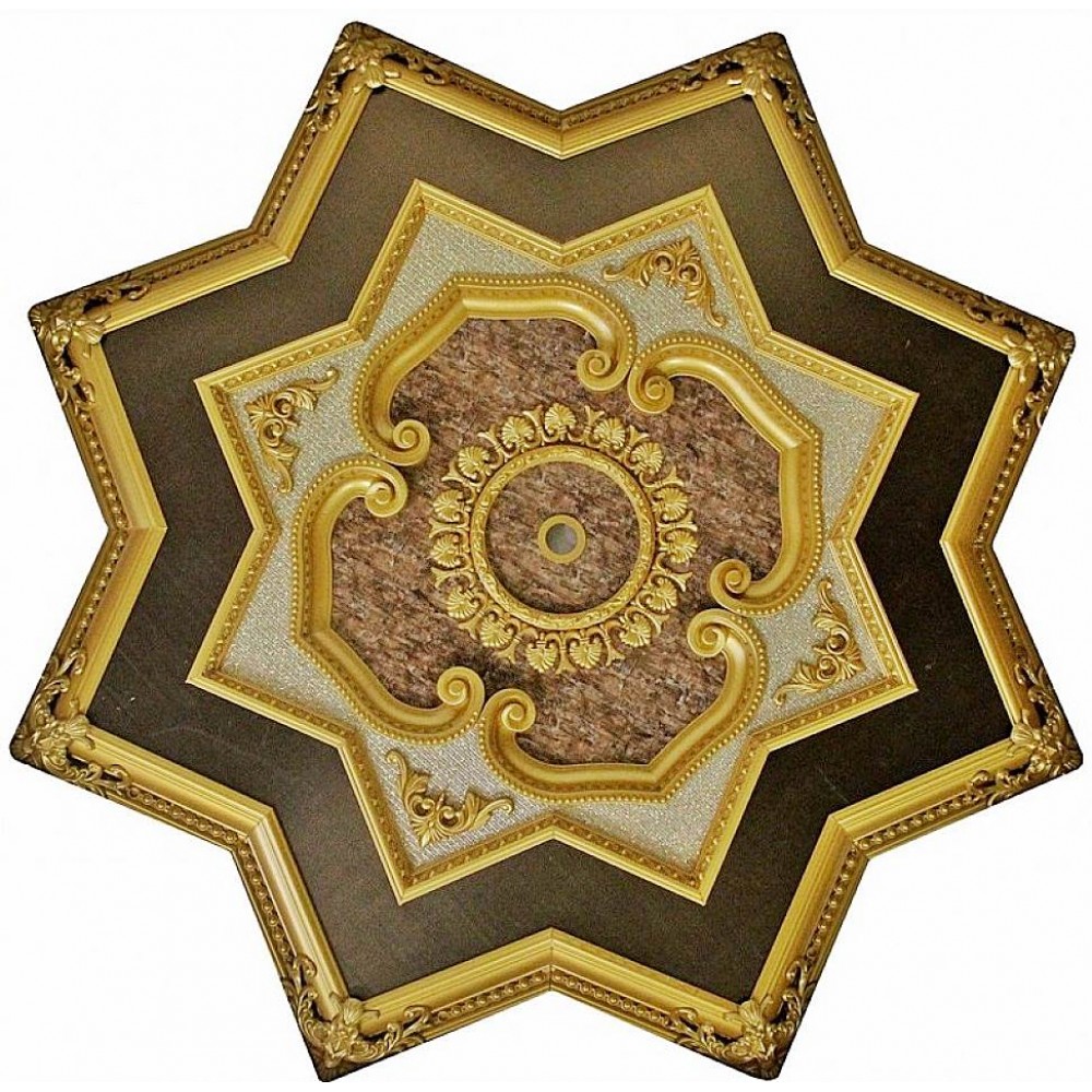 150 Cm Yildiz Osmanli Saray Tavan S-375 Avize Gobegi Altin Varak Kaplamali 3D