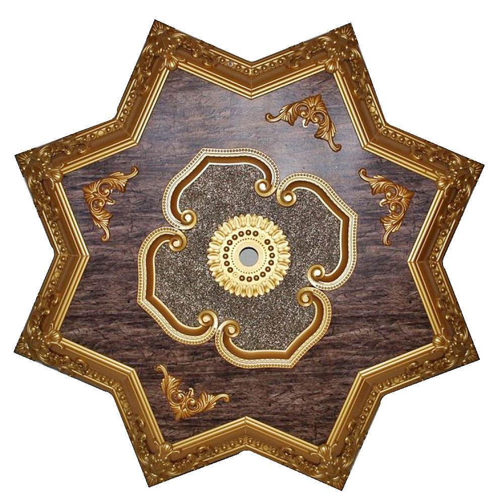 110 cm Yildiz Osmanli Saray Tavan S-387 Avize Gobegi Altin Varak Kaplamali 3D