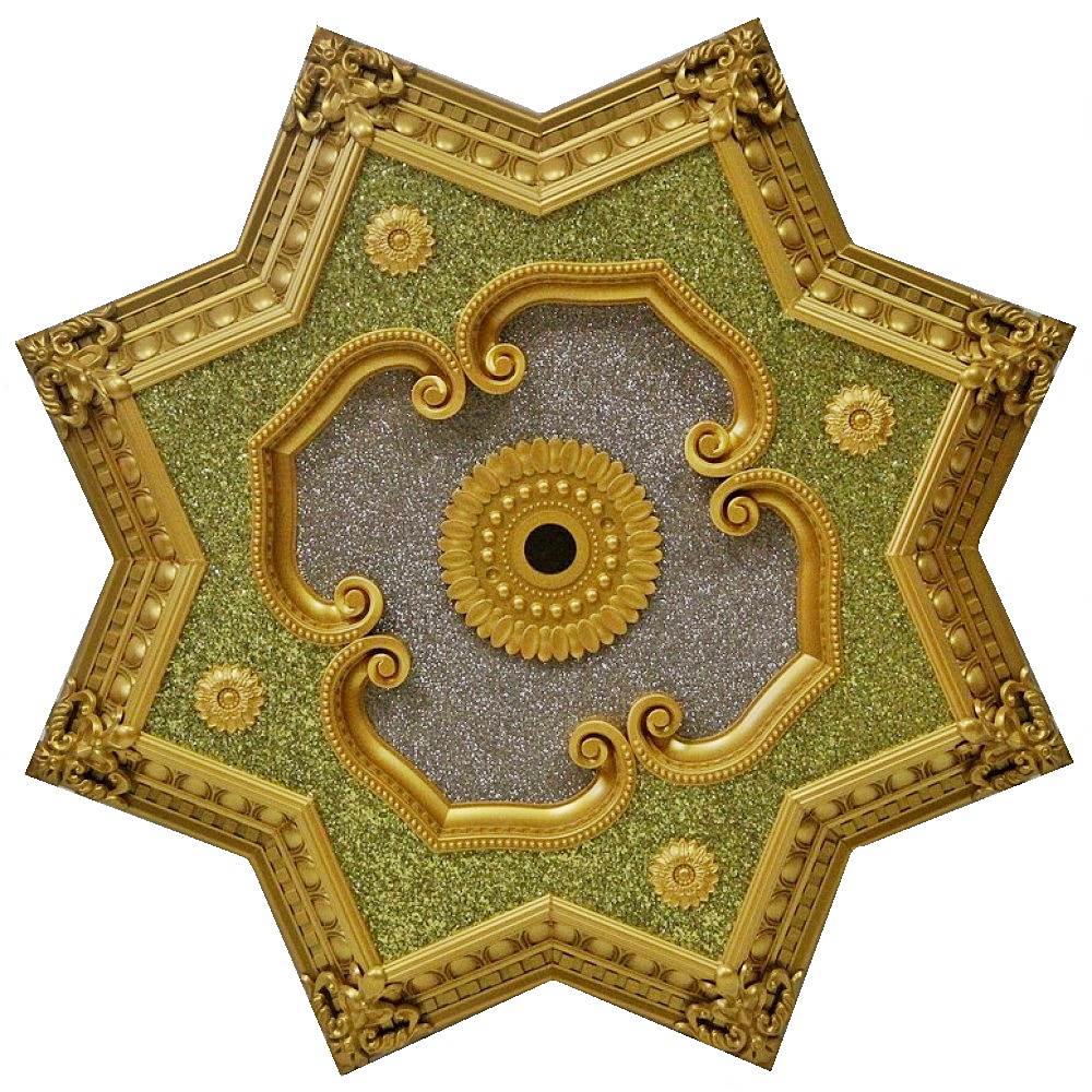 90 Cm Yildiz Osmanli Saray Tavan S-410 Avize Gobegi Altin Varak Kaplamali 3D