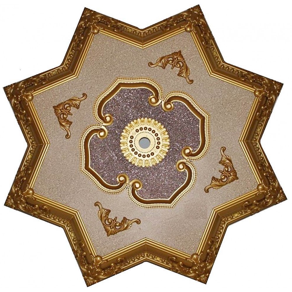 110 Cm Yildiz Osmanli Saray Tavan S-439 Avize Gobegi Altin Varak Kaplamali 3D