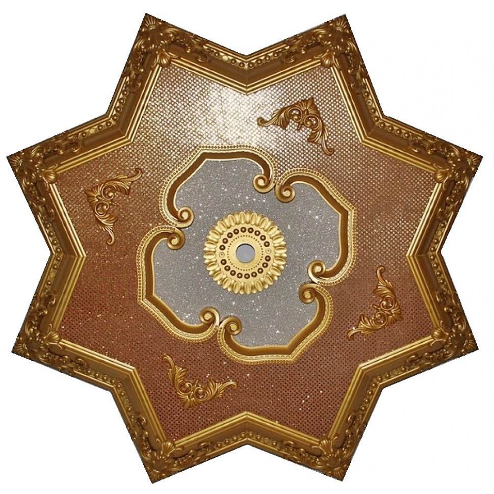 110 Cm Yildiz Osmanli Saray Tavan S-440 Avize Gobegi Altin Varak Kaplamali 3D