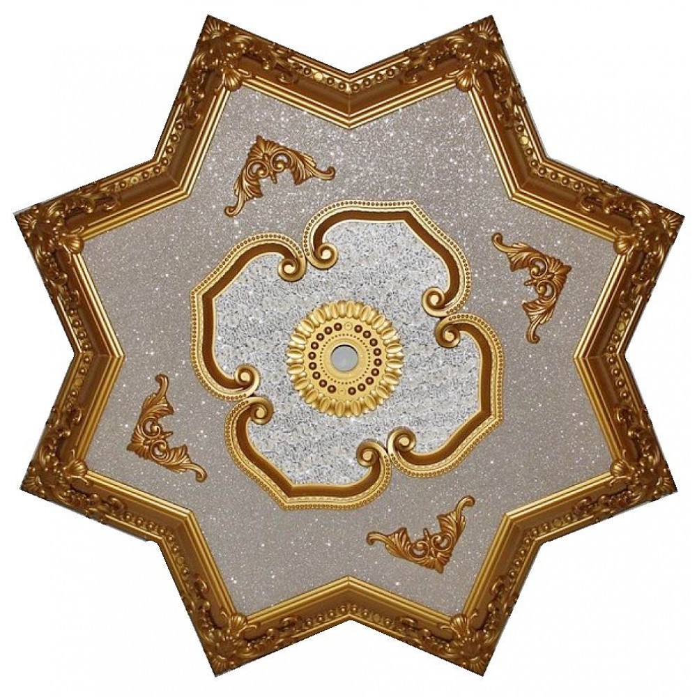 110 Cm Yildiz Osmanli Saray Tavan S-441 Avize Gobegi Altin Varak Kaplamali 3D