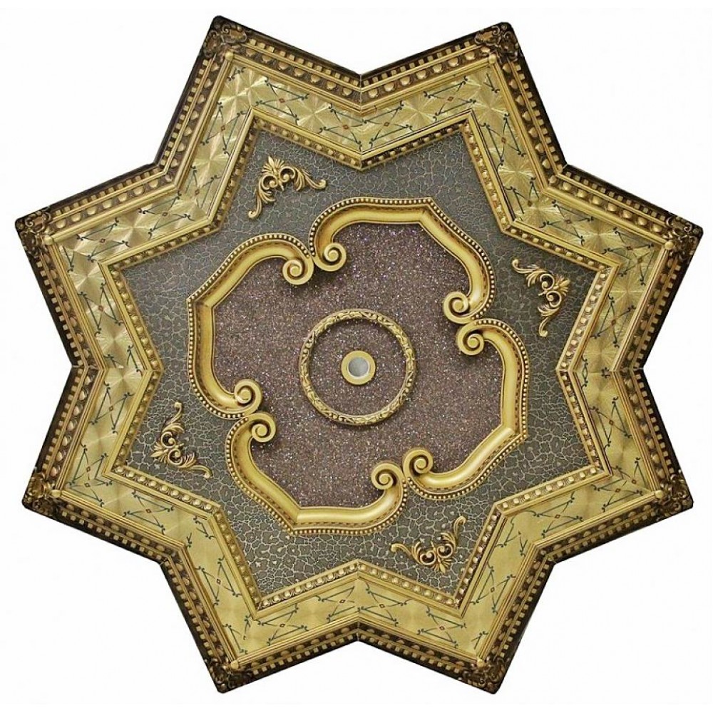 150 Cm Yildiz Osmanli Saray Tavan Sf-147 Avize Gobegi Patina-Eskitme Altin Varakli 3D