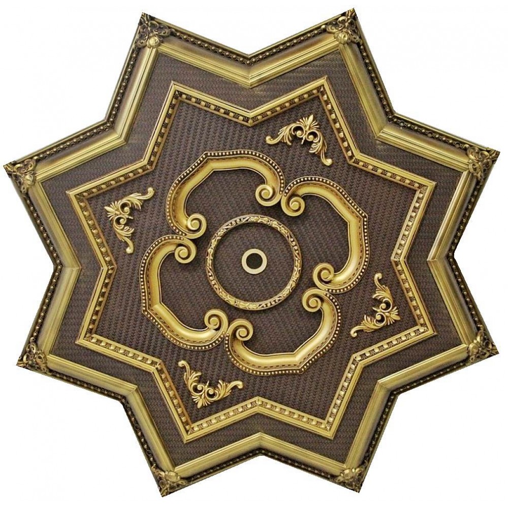 130 Cm Yildiz Osmanli Saray Tavan Sf-233 Avize Gobegi Patina-Eskitme Altin Varakli 3D