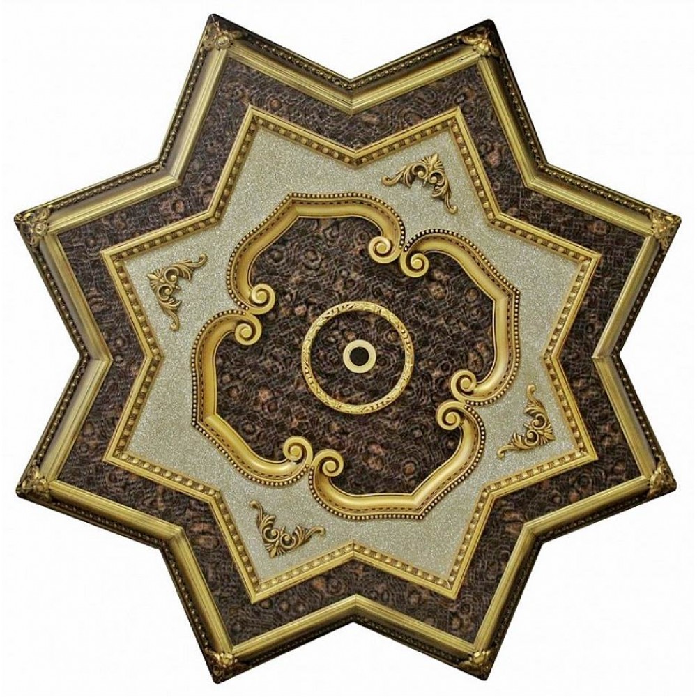 150 Cm Yildiz Osmanli Saray Tavan Sf-234 Avize Gobegi Patina-Eskitme Altin Varakli 3D