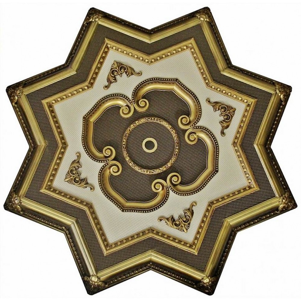 130 Cm Yildiz Osmanli Saray Tavan Sf-274 Avize Gobegi Patina-Eskitme Altin Varakli 3D