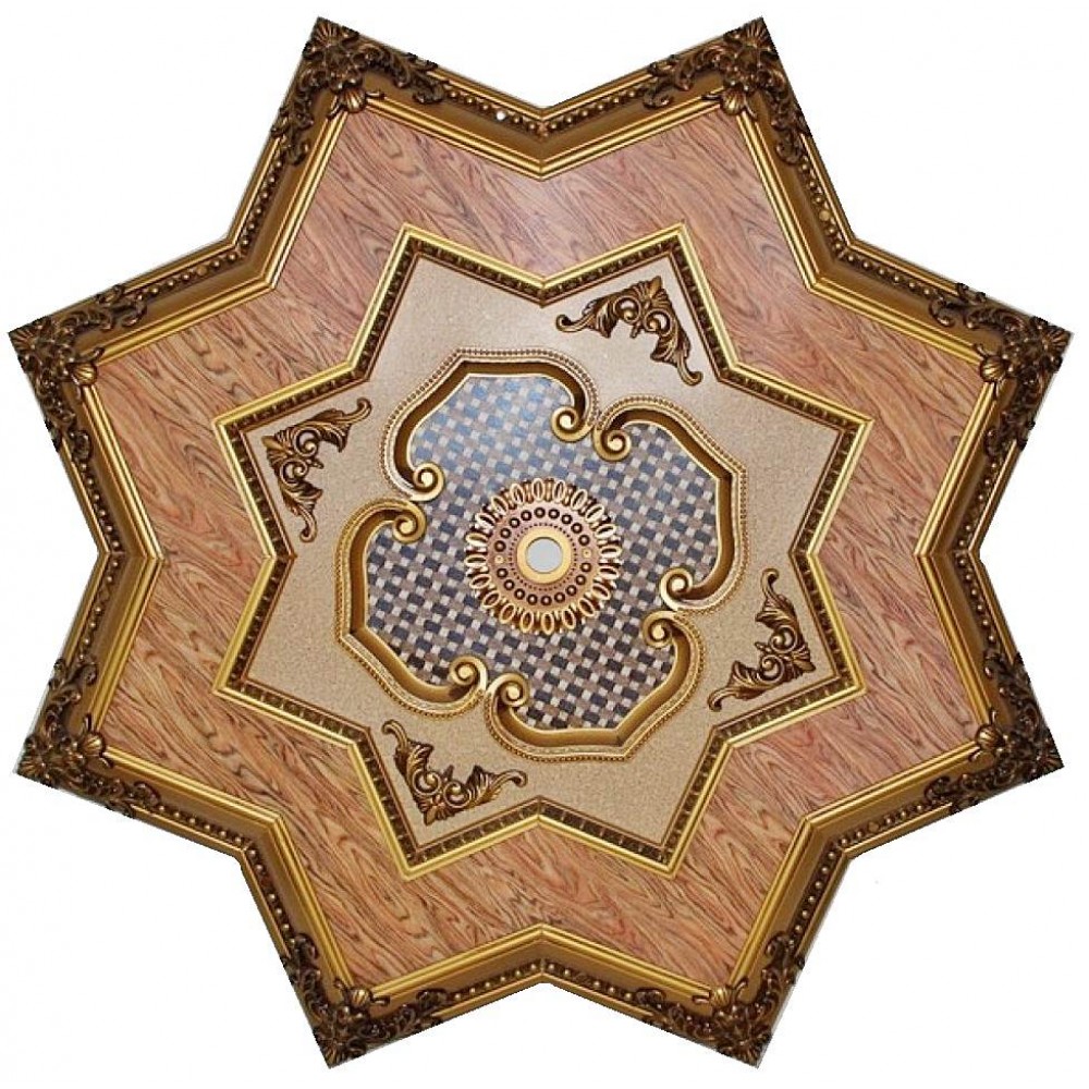 130 Cm Yildiz Osmanli Saray Tavan Sf-309 Avize Gobegi Patina-Eskitme Altin Varakli 3D