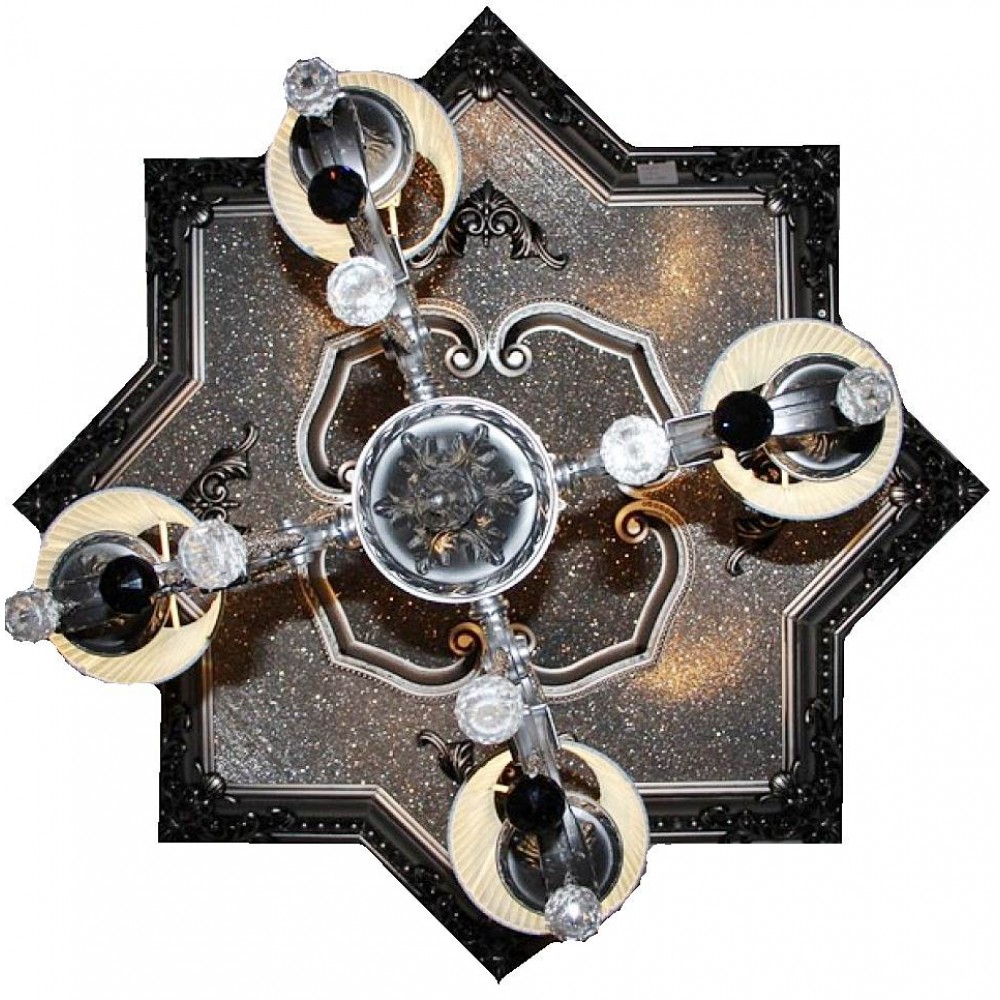 110 Cm Yildiz Osmanli Saray Tavan Sfa-356 Avize Gobegi Patina-Eskitme Gumus Varakli 3D