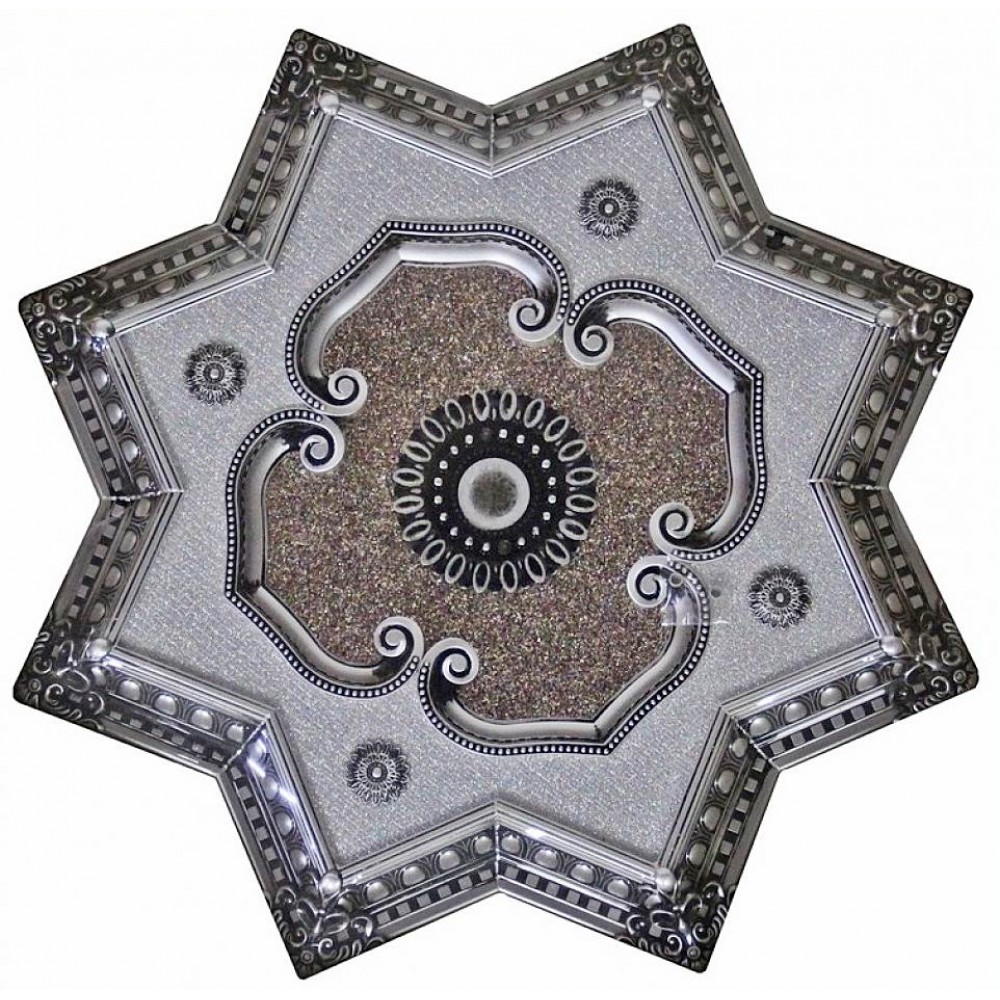 90 Cm Yildiz Osmanli Saray Tavan Sfa-415 Avize Gobegi Patina-Eskitme Gumus Varakli 3D