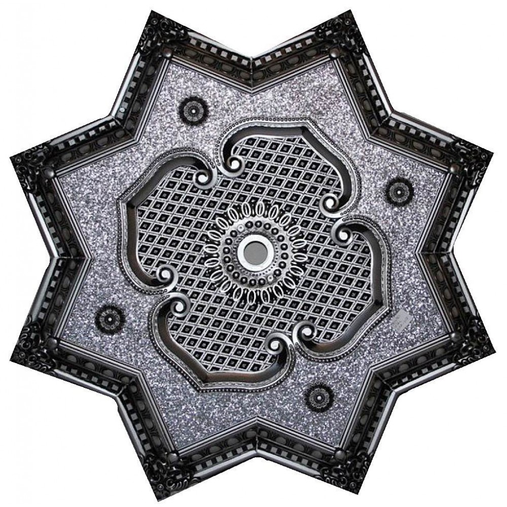 80 Cm Yildiz Osmanli Saray Tavan Sfa-418 Avize Gobegi Patina-Eskitme Gumus Varakli 3D