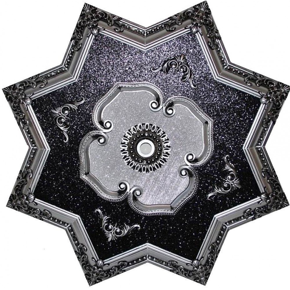 110 Cm Yildiz Osmanli Saray Tavan Sfa-443 Avize Gobegi Patina-Eskitme Gumus Varakli 3D