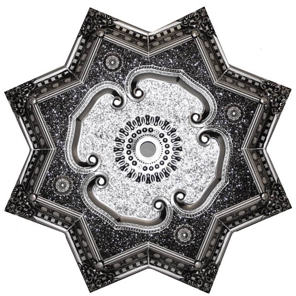 80 Cm Yildiz Osmanli Saray Tavan Sfa-457 Avize Gobegi Patina-Eskitme Gumus Varakli 3D