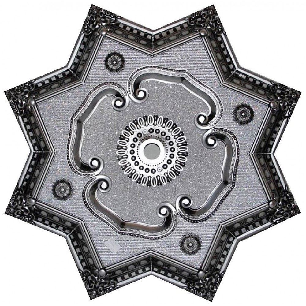 80 Cm Yildiz Osmanli Saray Tavan Sfa-460 Avize Gobegi Patina-Eskitme Gumus Varakli 3D