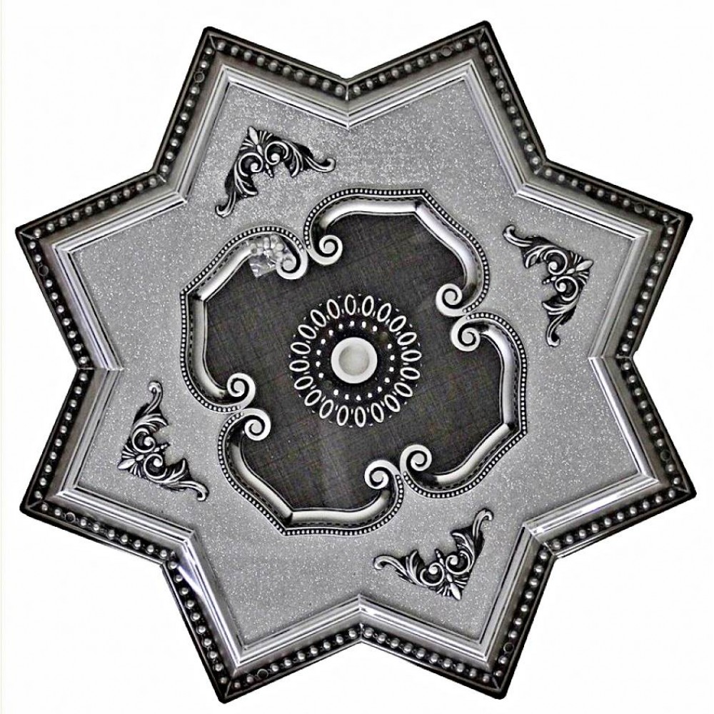 100 Cm Yildiz Osmanli Saray Tavan Sfa-521 Avize Gobegi Patina-Eskitme Gumus Varakli 3D